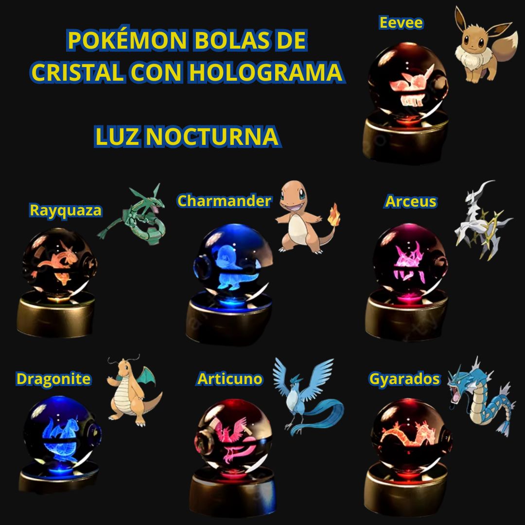 Pokeballs de cristal con holograma