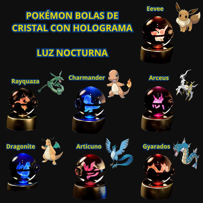 Pokeballs de cristal con holograma